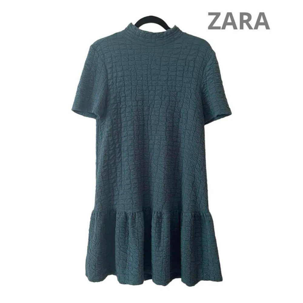 Zara - Teal Textured Mini Dress - Image 3