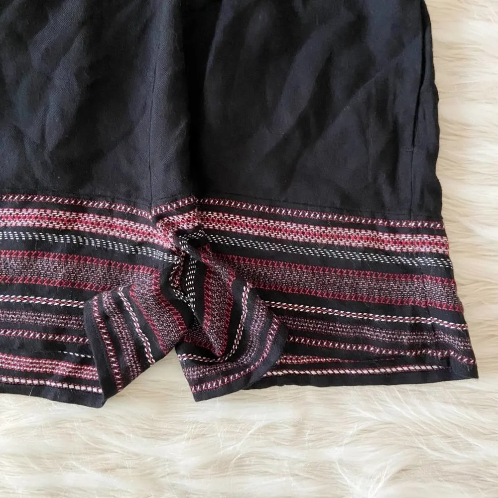 Loft Black Red Embroidered Puff Sleeve Romper Sz S - Image 84