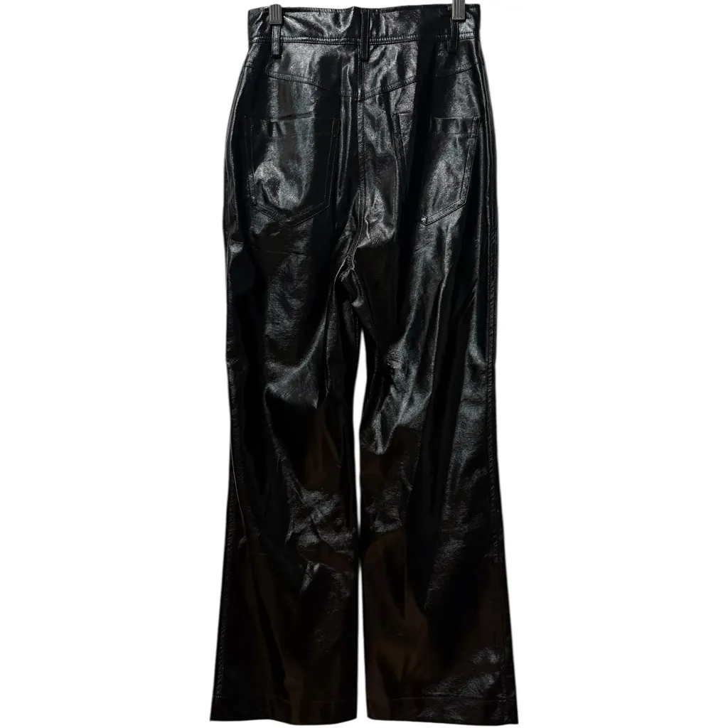 NWT Misha Bertha Black Vegan Leather High Waist Crop Flare Pants Size 2‎ $238 - Image 3