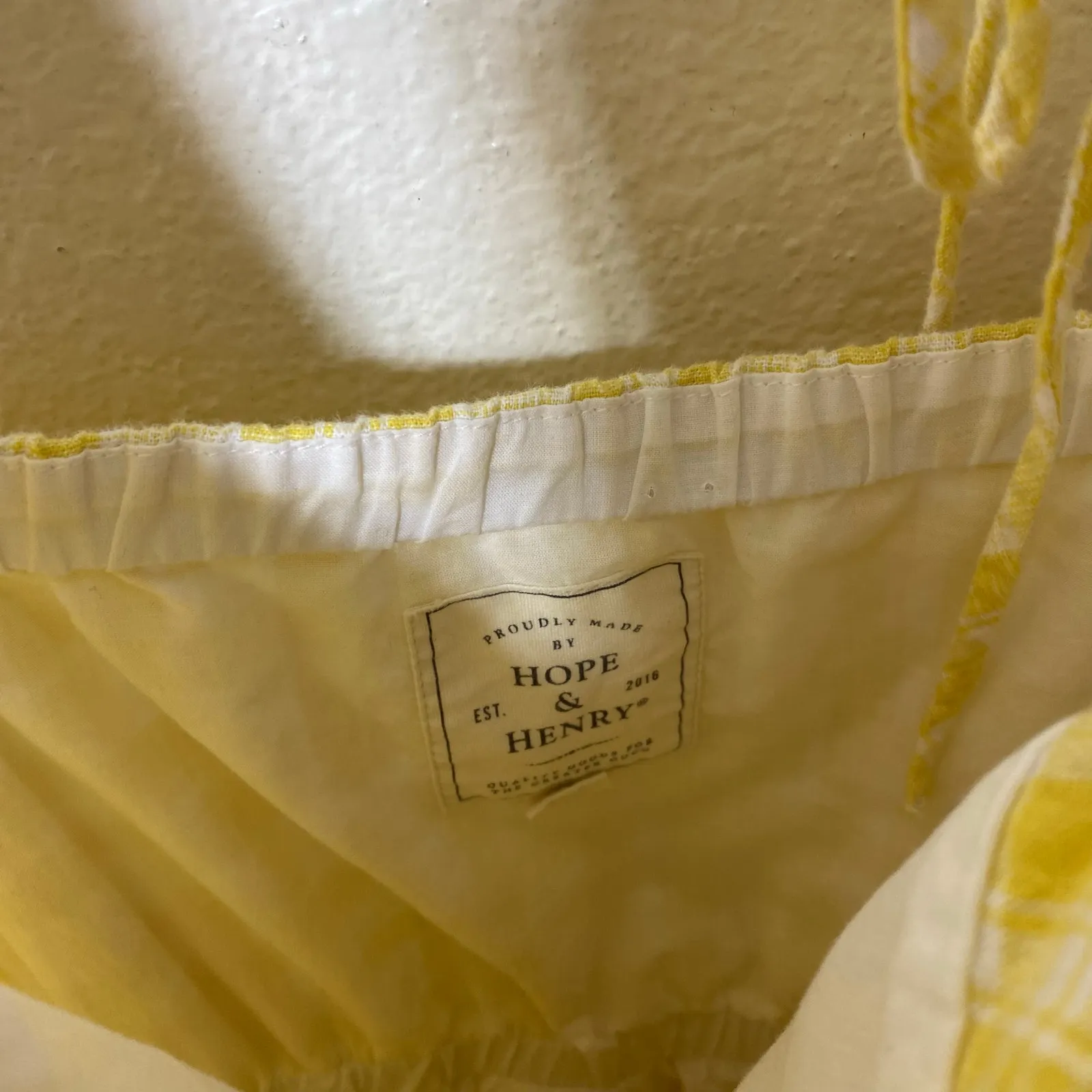 Hope & Henry Organic Cotton Yellow Ruffle Strap Mini Dress Size 10 Summer - Image 10