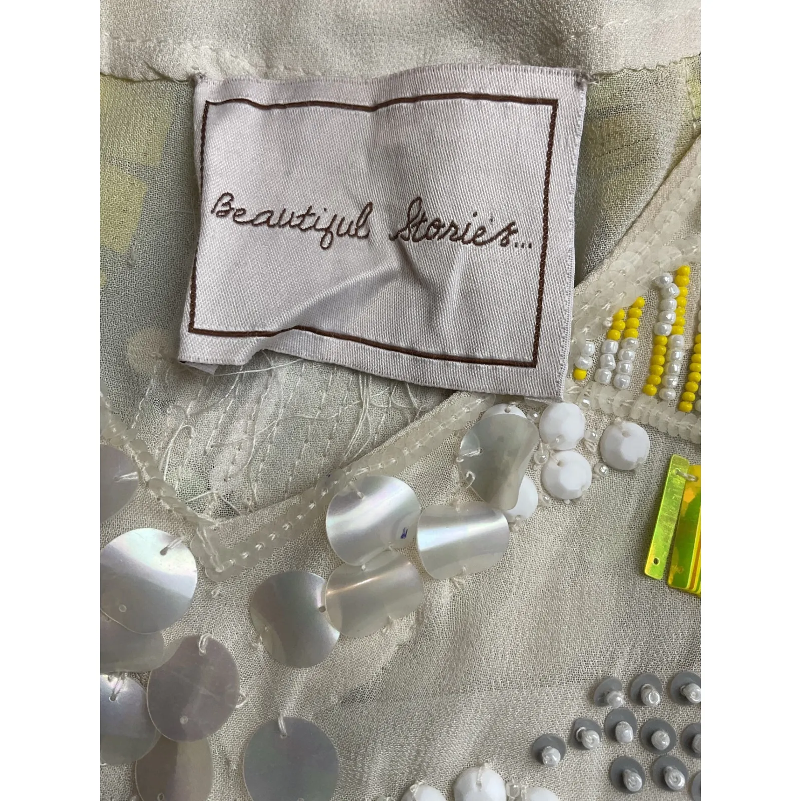 Beaded Sequin Dress Flapper Style Cocktail Party Sleeveless‎ Drop Waist size M Yellow Size M - Image 12