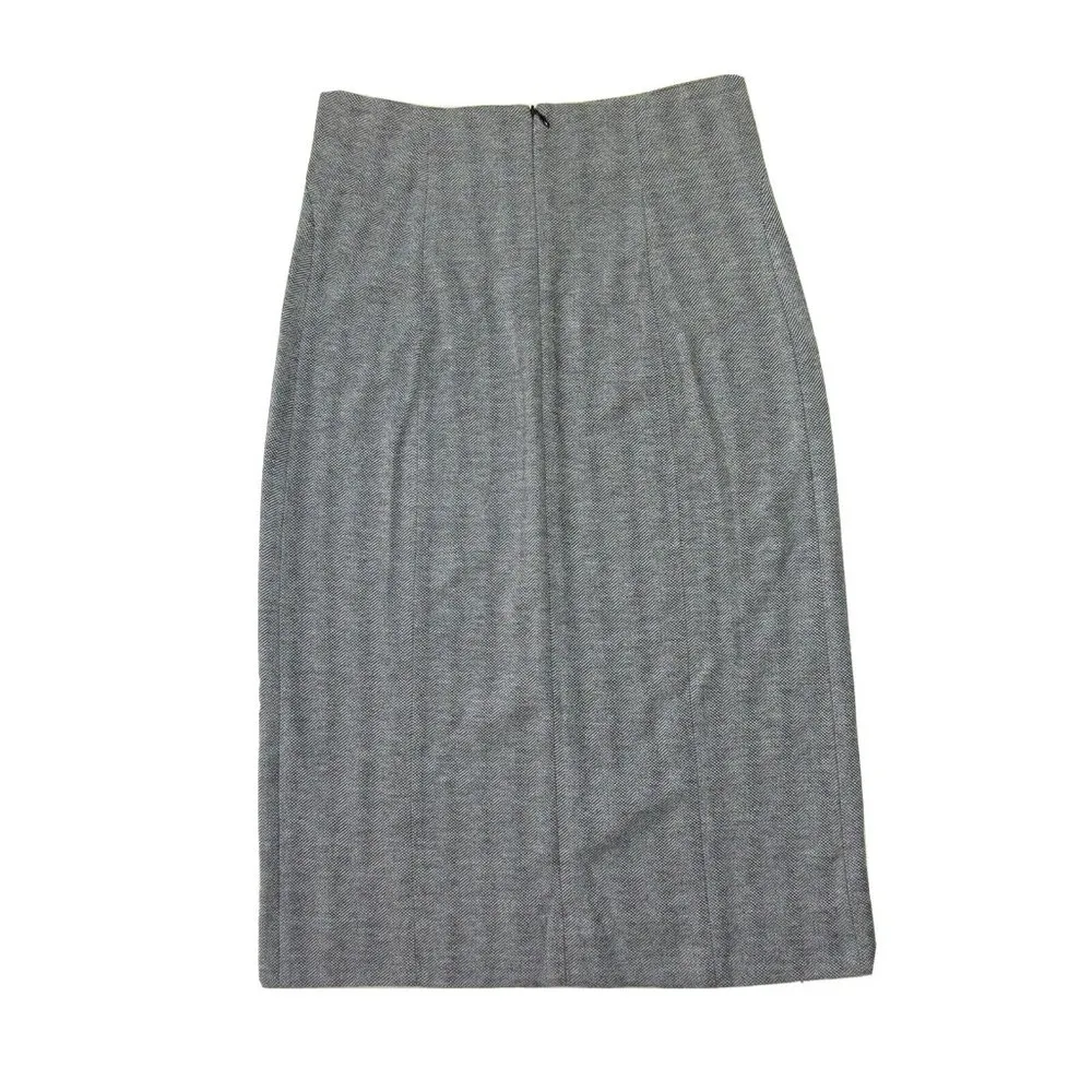 NWT MM. Lafleur Morton in White Black Herringbone Zip Jacquard Pencil Skirt 4 - Image 7