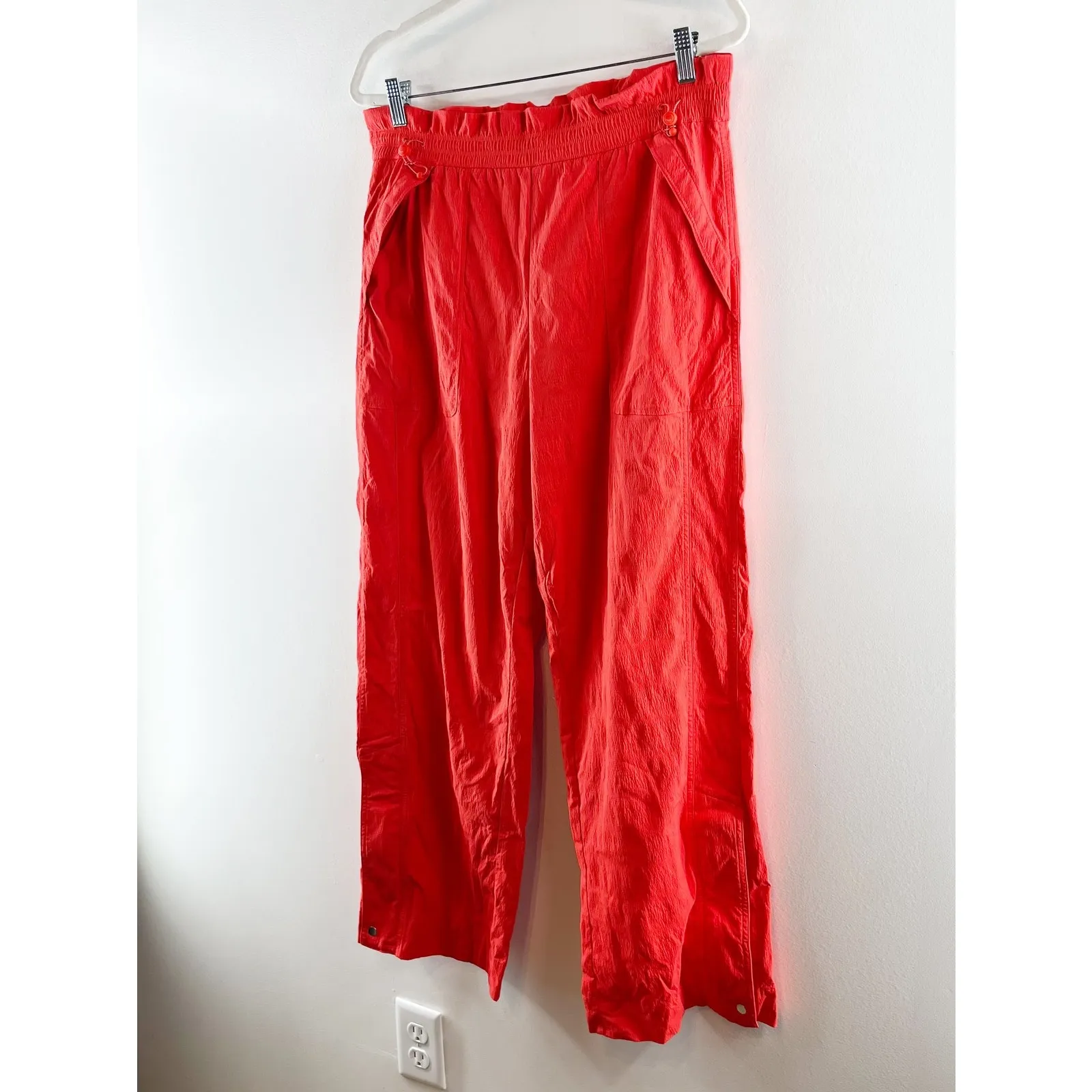 Athleta Trekkie High Rise Parachute Wide Leg Pants Red 12 - Image 7