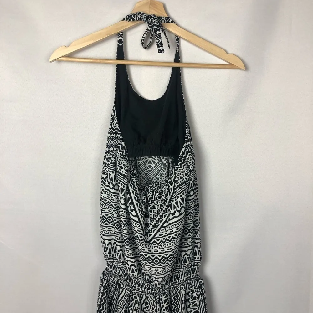 Prana Bijou Black & White Halter High Neck Wide Leg Jumpsuit XS - Image 9