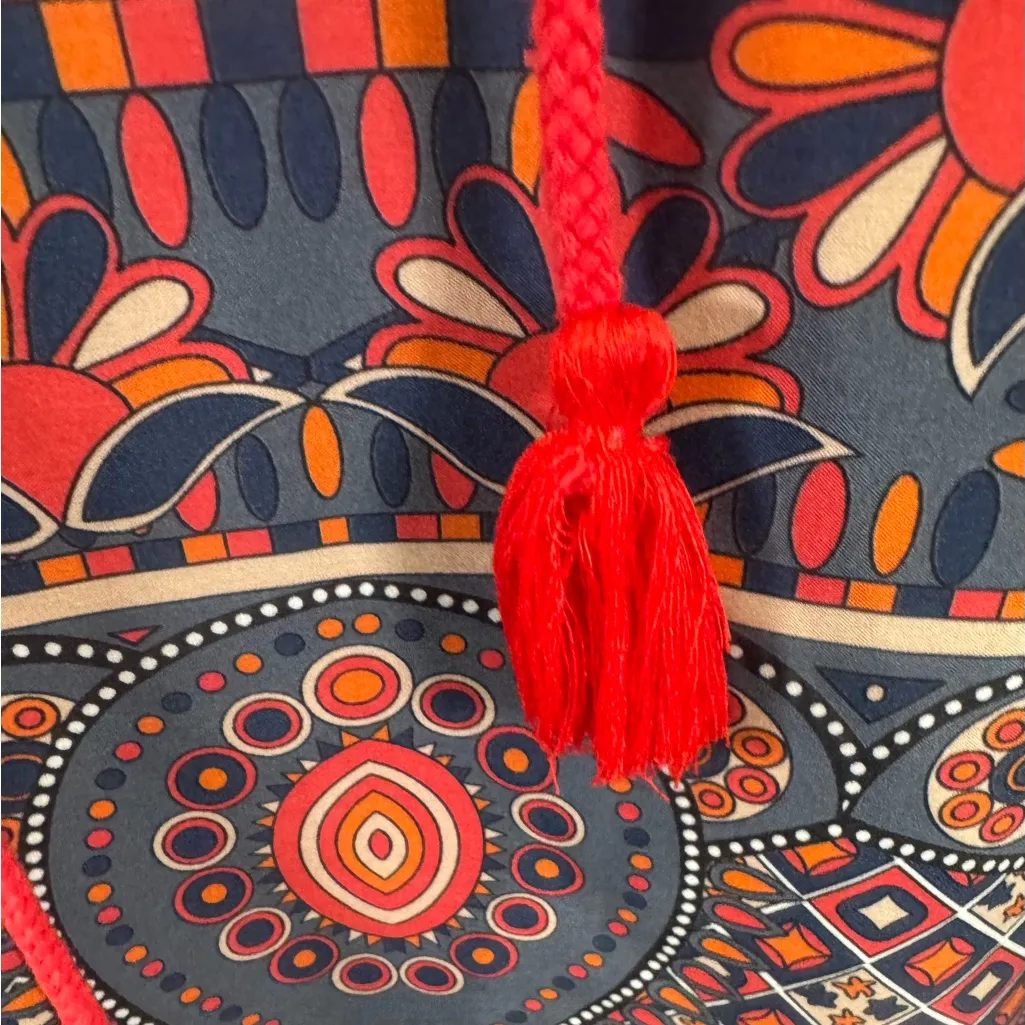 Urban Coco bohemian tie neck print ethnic style shift dress size small - Image 6