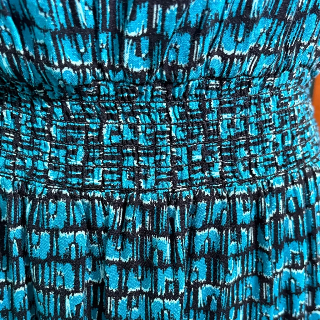 Faded Glory Teal Patterned Maxi Dress - Image 4