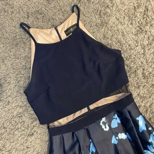 Betsy & Adam Printed Popover Dress With Illusion Mesh Waist Size 12 EUC - Image 11