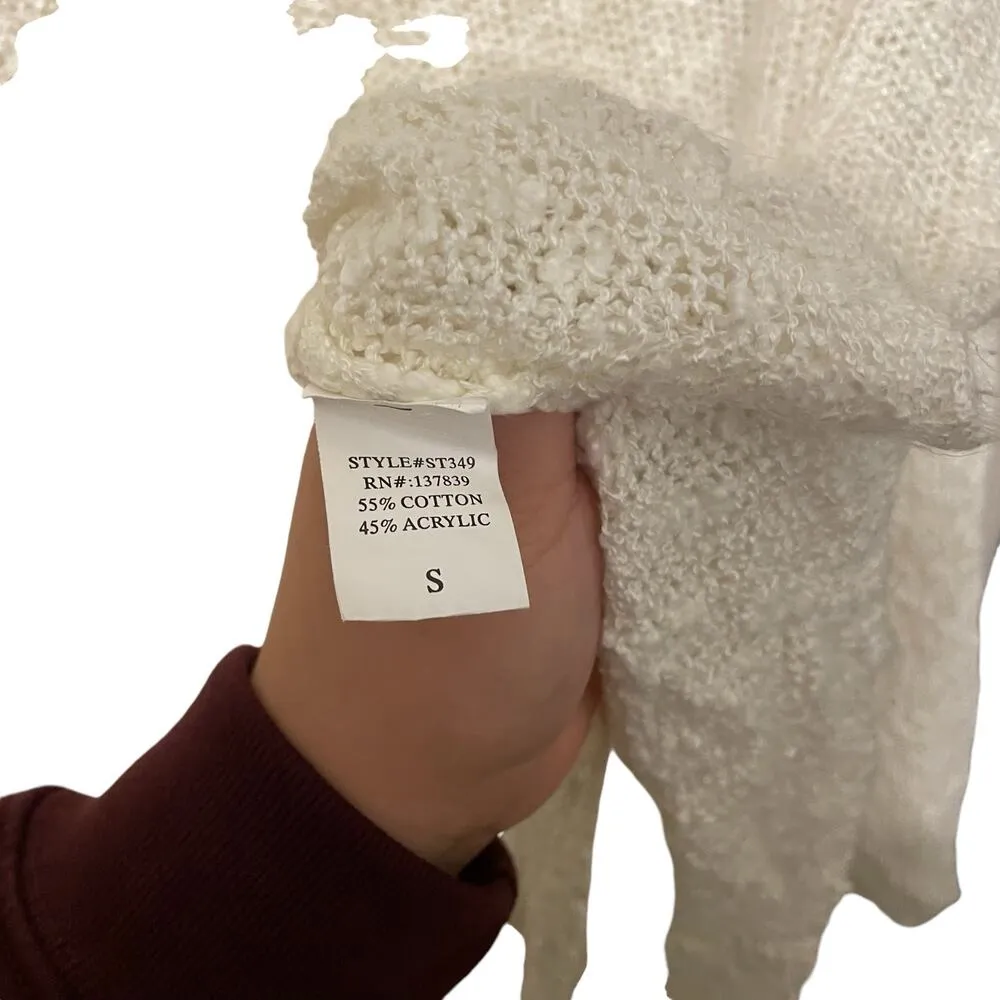Dreamers  White Bell Sleeve Knit Sweater Style ST349 Size Small - Image 5
