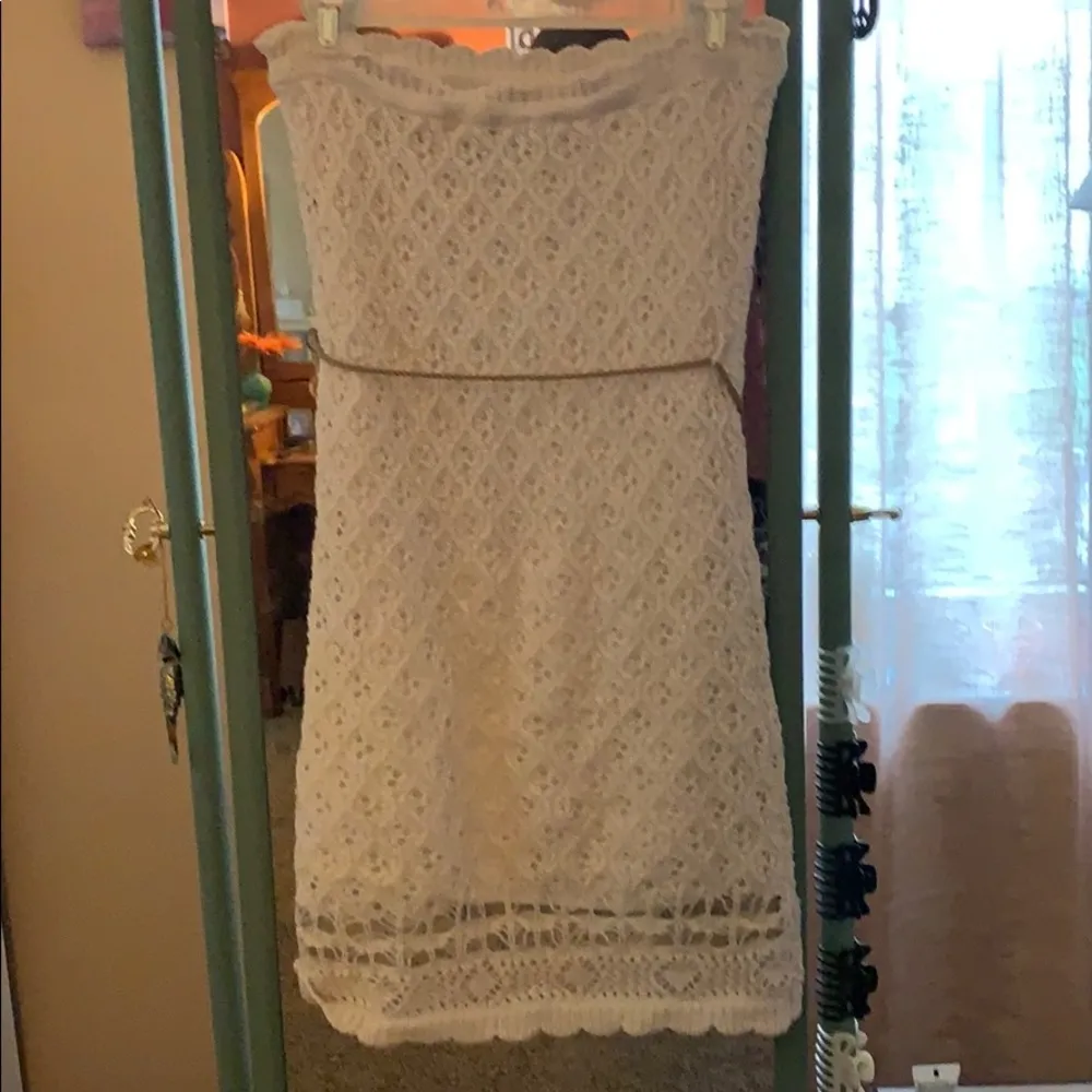 Boho knit strapless dress w/ string waist tie 💓 - Image 2