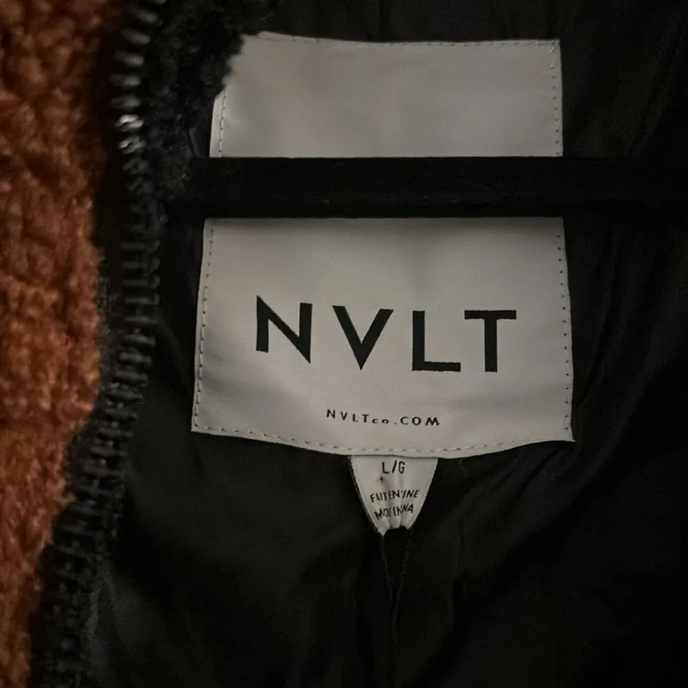 NVLT Cognac Brown Teddy Jacket Size L - Image 2
