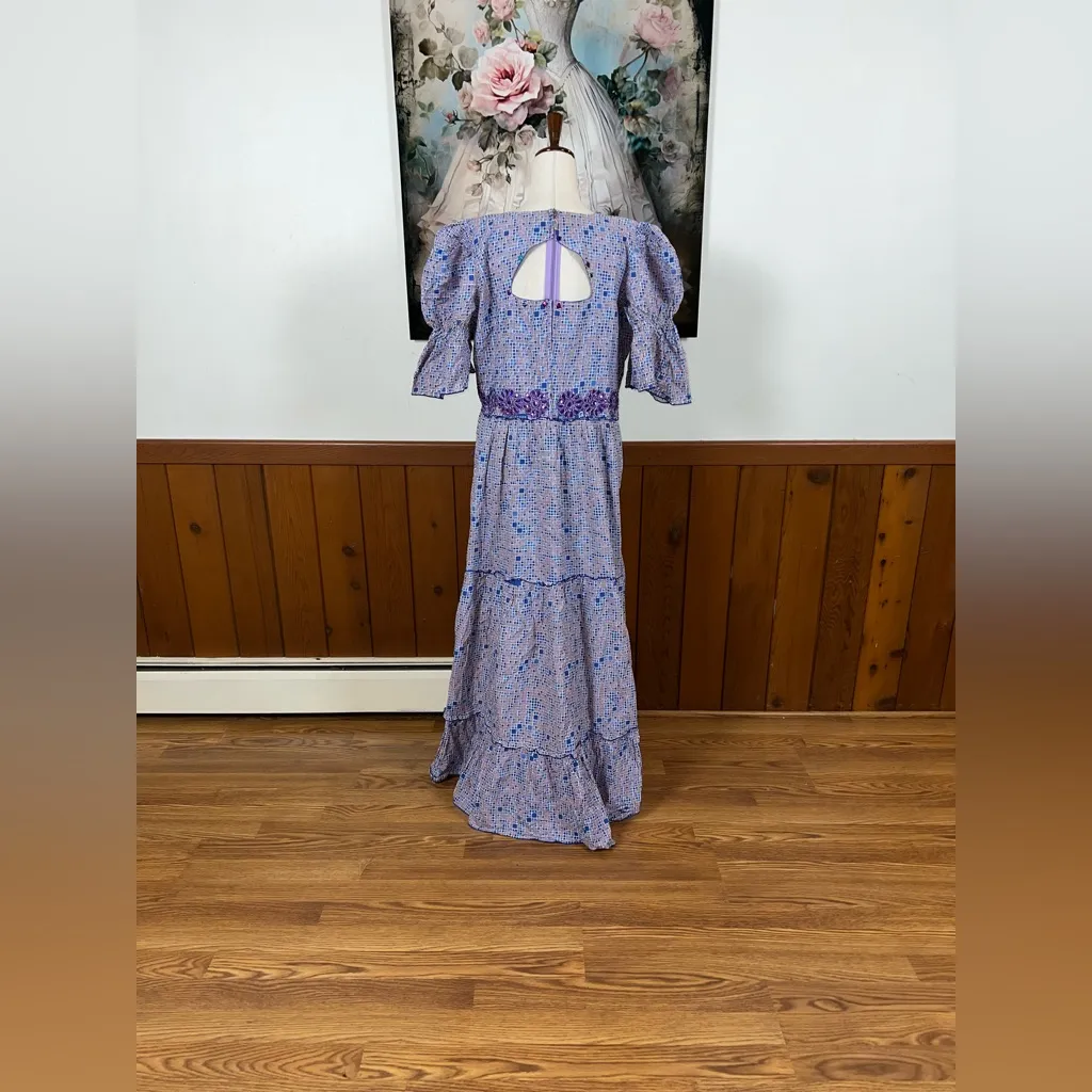 Gorgeous African Ankara Maxi Dress! Purple Size L - Image 6