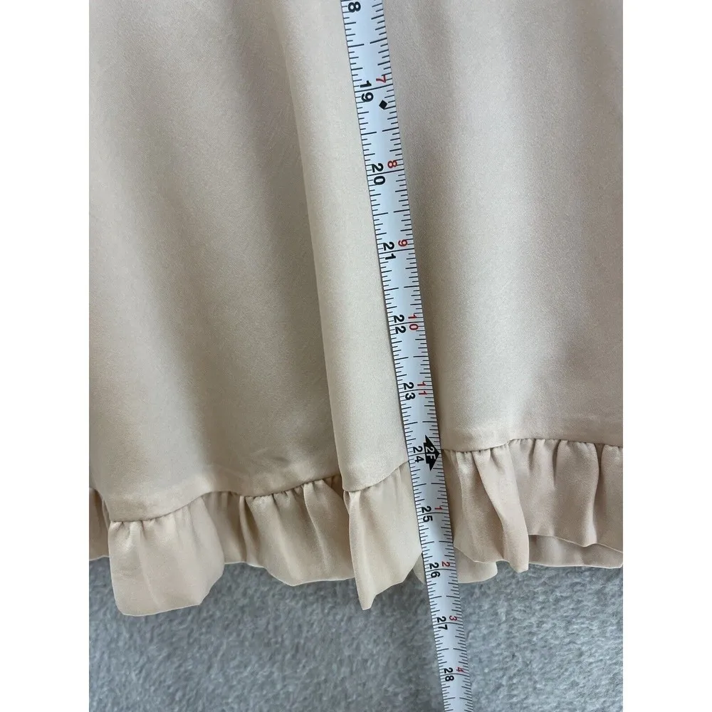 Umgee Women's Blouse Sleeveless Solid Pink Size Small Ruffle Hem Lace Trim - Image 6