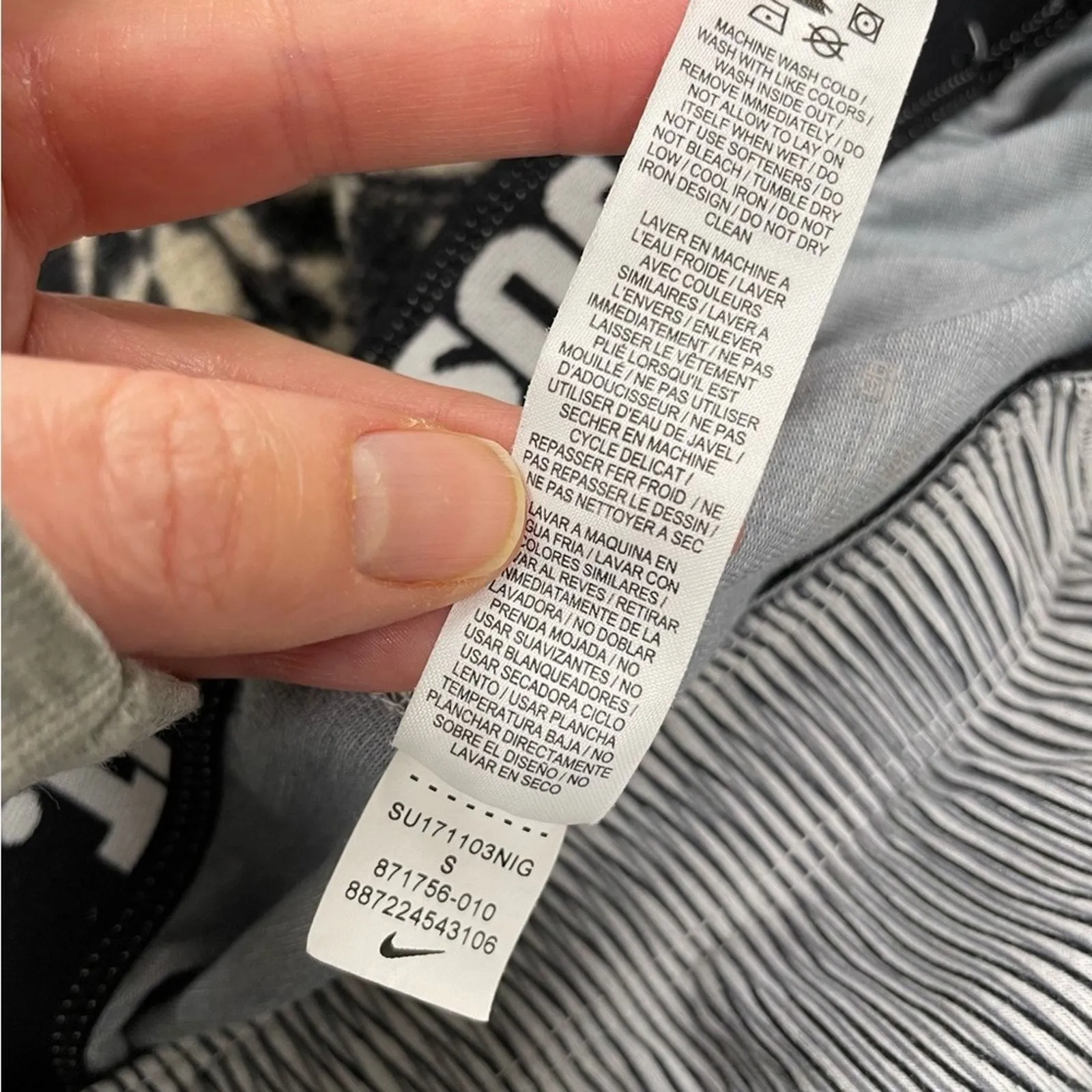 Nike Pro Black Printed High Rise Leggings Womens S Striped Yoga Pants Athletic - Image 7