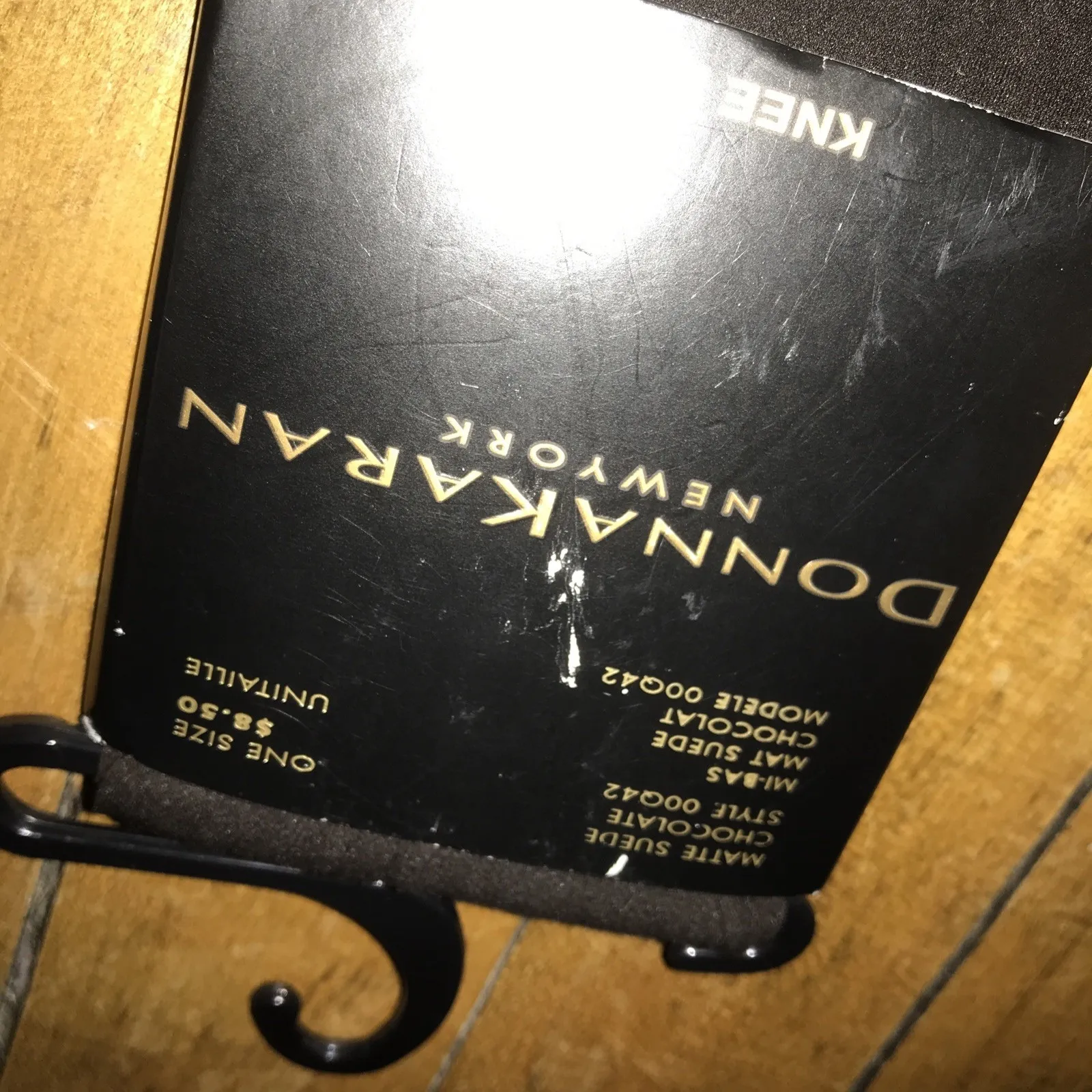 Donna Karan New York Knee High Matte Suede Chocolate Socks NWT - Image 3