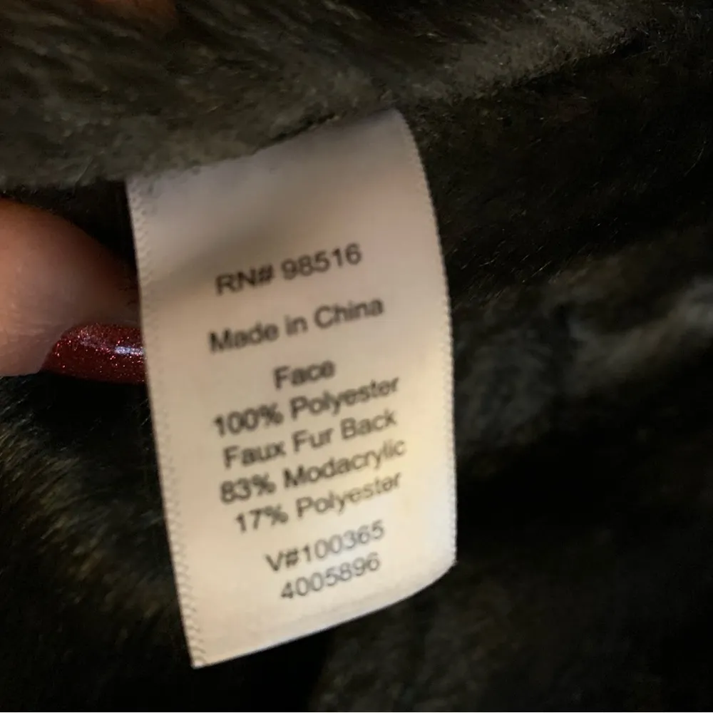 Coldwater Creek Faux Leather/Fur Metallic Silver Gray Coat, L 14/16 Jacket - Image 14