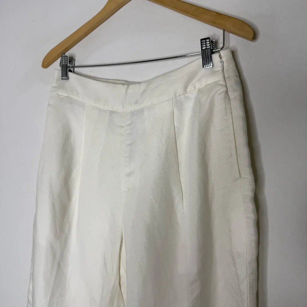 J.Crew High-Rise Pleated Linen Pants Women’s 4 Ivory New With Tags - Image 7