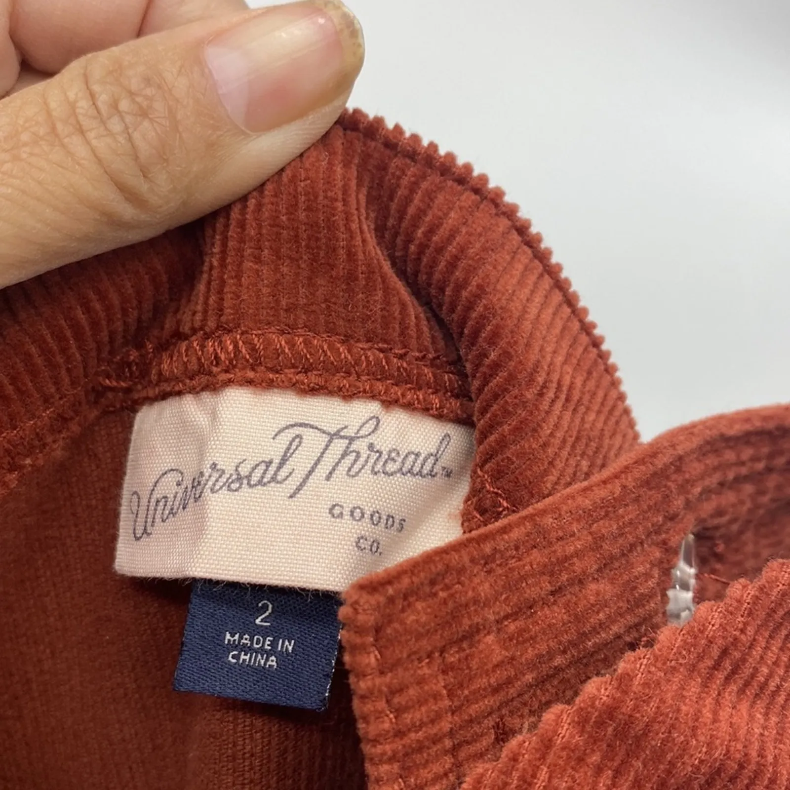 Universal Threads Universal Thread burnt orange corduroy cropped adjustable jumpsuit size 2 - Image 9