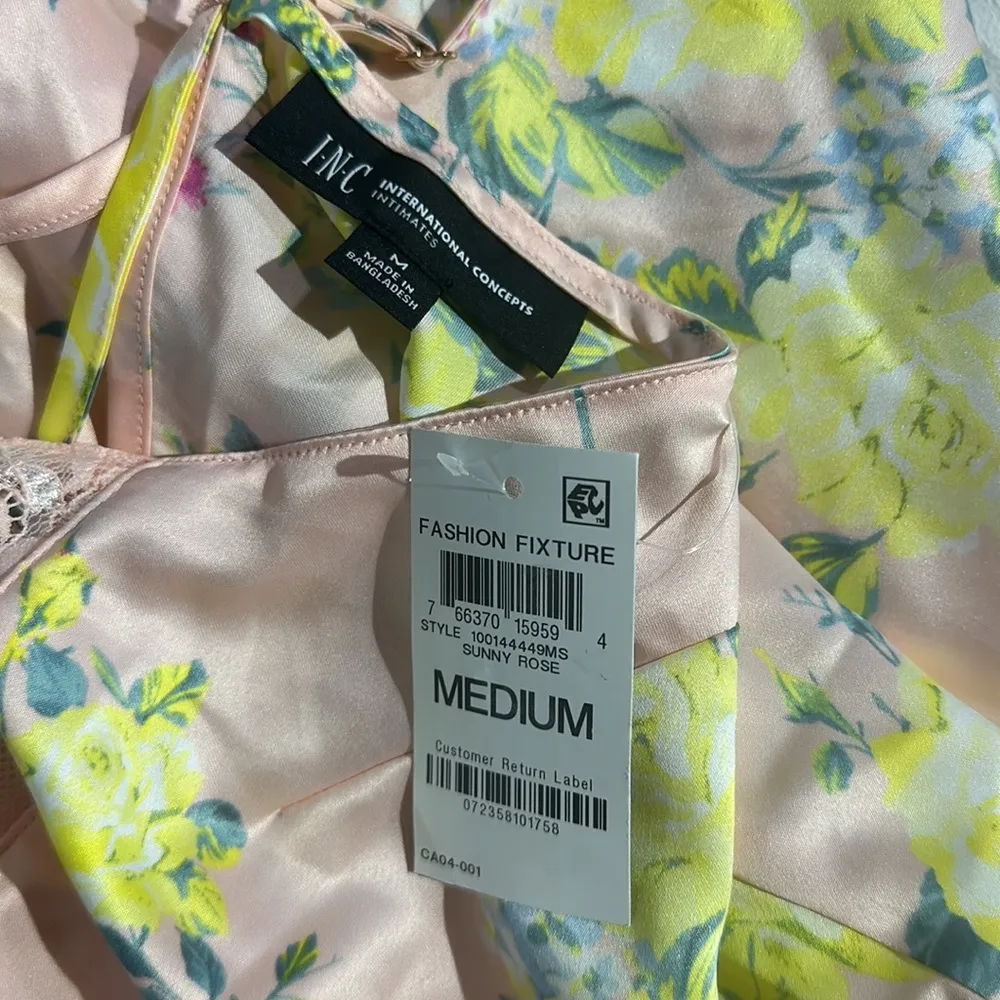 INC Sunny Rose Floral Chemise & Robe - Size M - NWT - Image 11