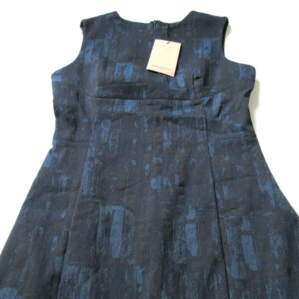 NWT MM. Lafleur The Shirley in Blue Black Brush Jacquard Sheath Dress 2 $240 - Image 4