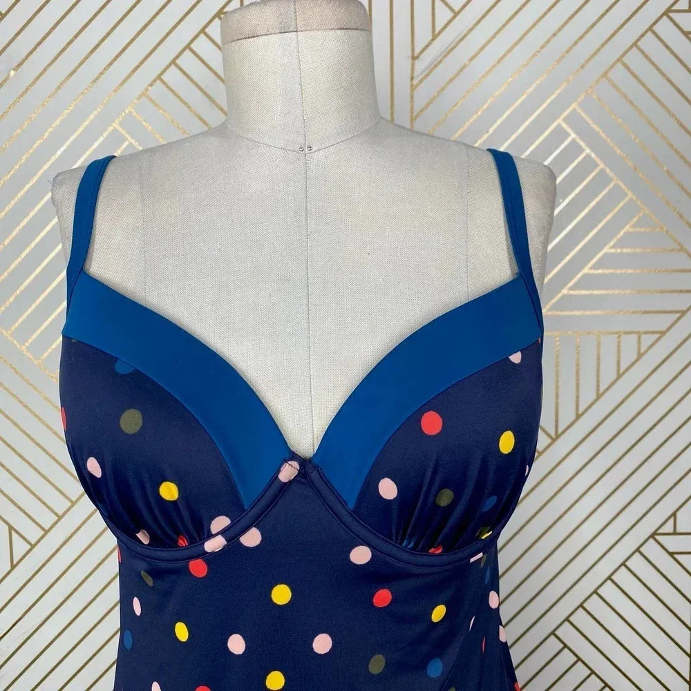 Boden Milos Cup‎ Size Tankini Top Navy Spot Blue - Image 3