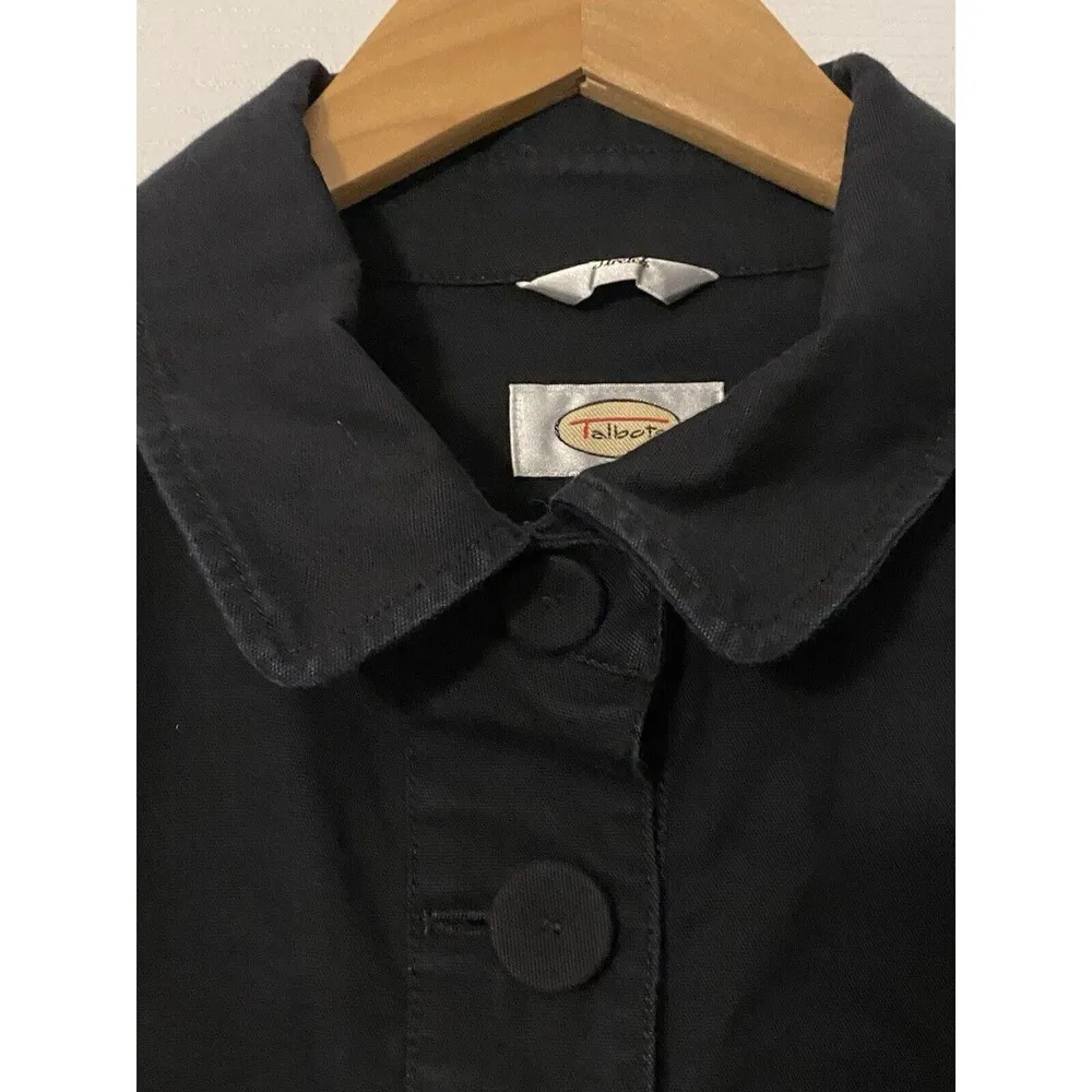 Talbots Stretch button up Black Jacket size 16 Lightweight - Image 4