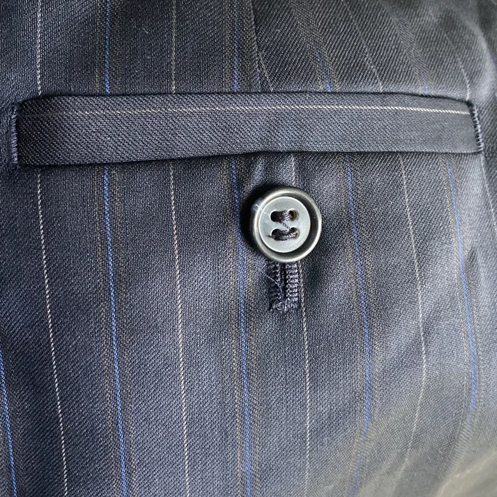 J Crew Women’s Navy Blue Wool Pinstripe Pencil Skirt Size 2 - Image 6