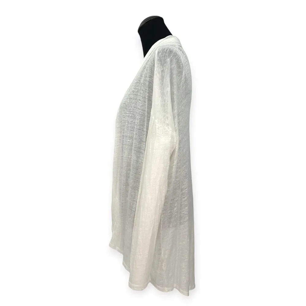 Vince Camuto | Medium | 100% Linen Semi-Sheer Long-Sleeve Open Front Cardigan - Image 5