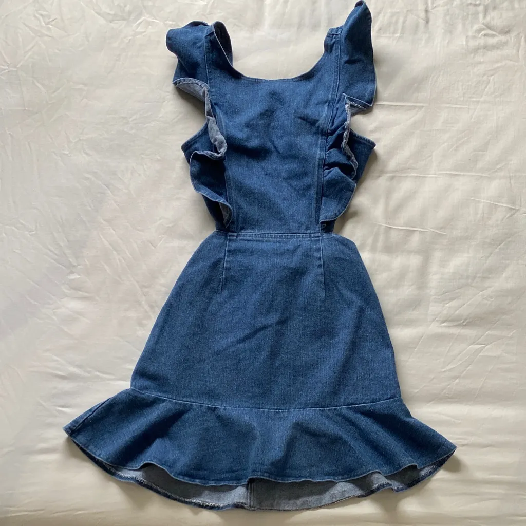 Denim flowy dress Blue Size XS - Image 2