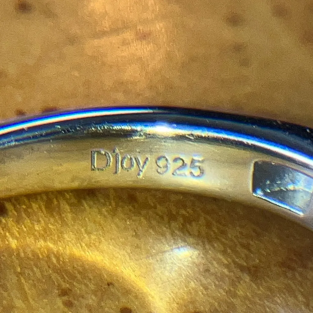 Natural Pine Apatite Sterling Silver Art Deco Ring Size 6 - Image 6