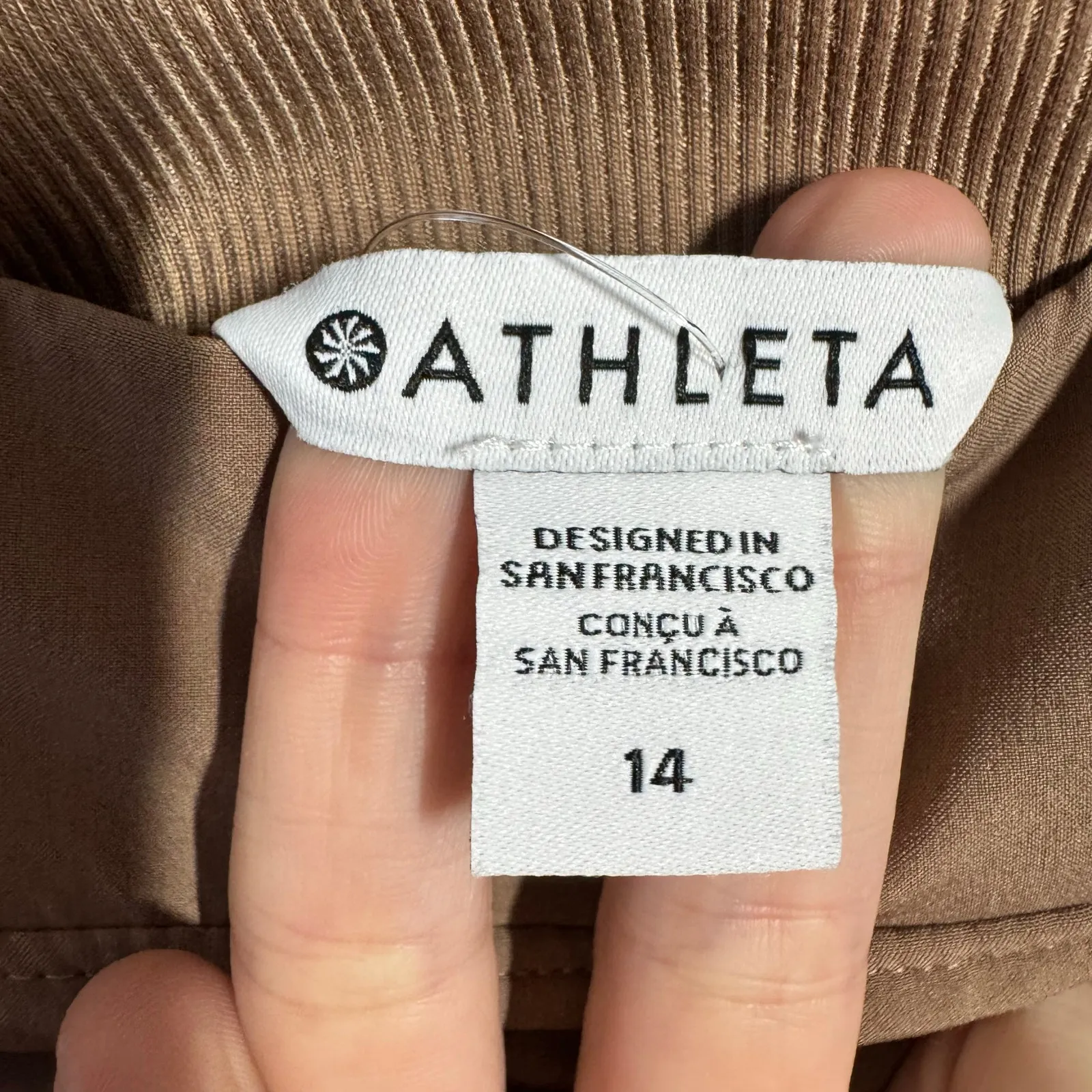 Athleta Brooklyn Ankle Mid Rise Pant Women 14 Brown Zip Pocket Business Casual - Image 7