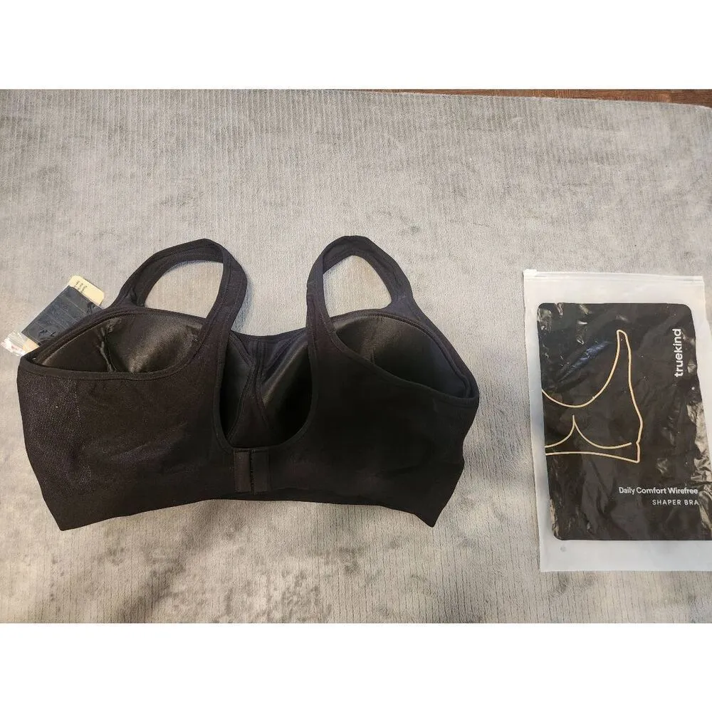 NWT New Truekind Shapermint Daily Comfort Wirefree Shaper Bra 4XL Black Size 4X - Image 3