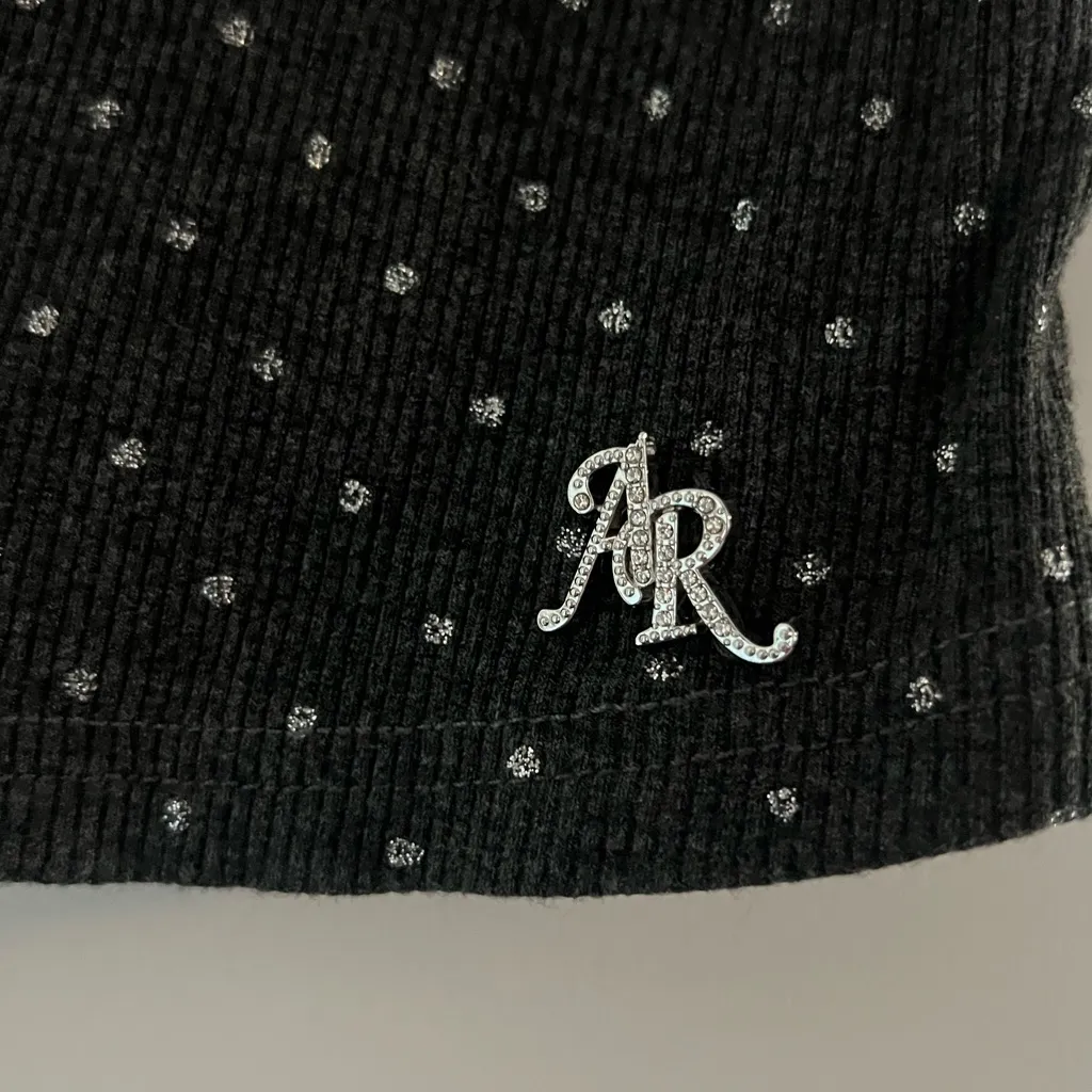 Mickey AR Black and Silver Polka Dot Top Size undefined - Image 2