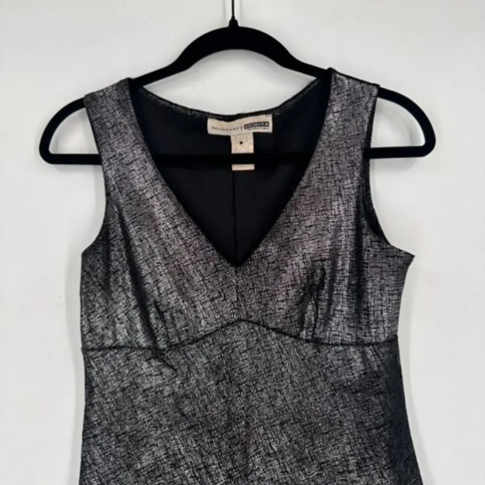 Vintage Necessary Objects Women's Metallic Sleeveless Sheath Dress Black Small - Image 4
