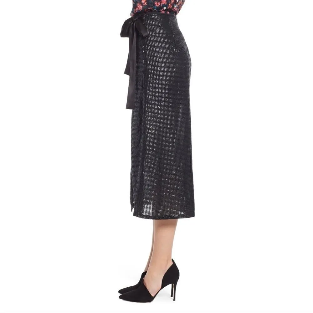 Something Navy NWT  Sequin Wrap Midi Party Skirt - Image 3