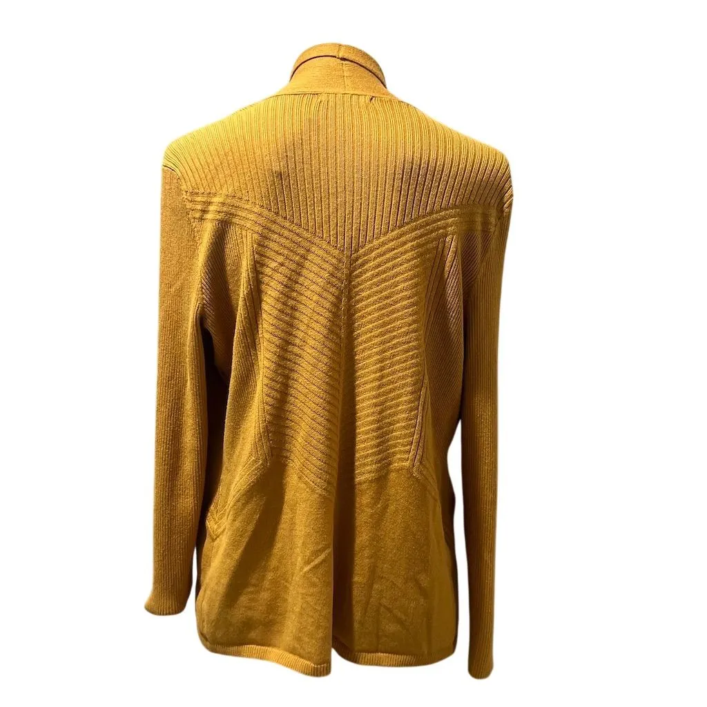 89th & Madison Women's M Yellow Knit Cardigan Long Sleeve Sweater Size M - Image 10
