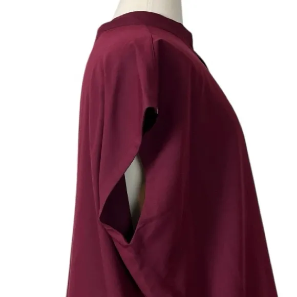 Jaanuu Scrub Top New Aris V-neck Pockets Burgundy Merlot Women’s Plus Size 2X - Image 9