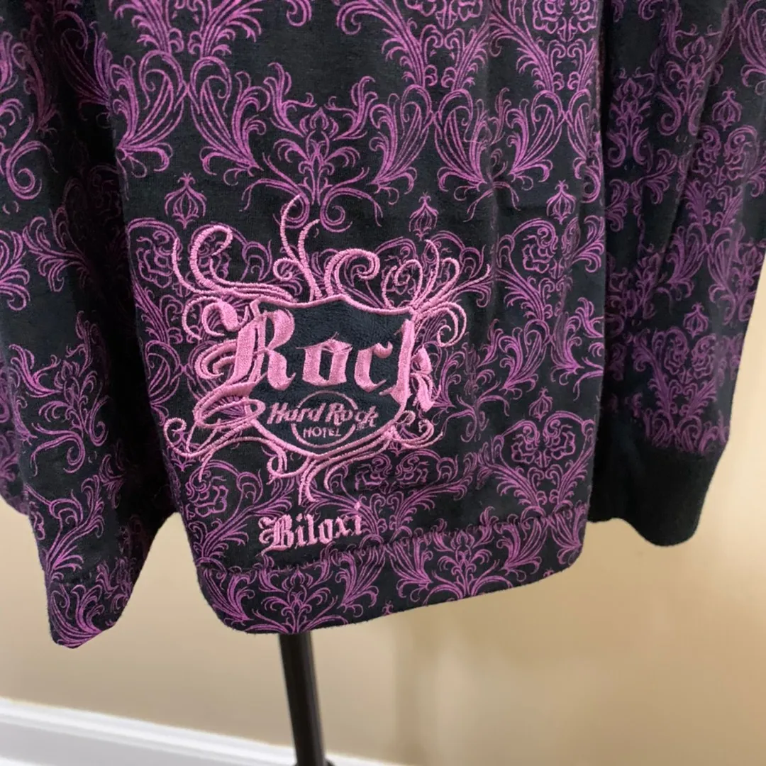 Hard Rock Hotel Purple & Black Long Sleeve Hoodie - Image 5