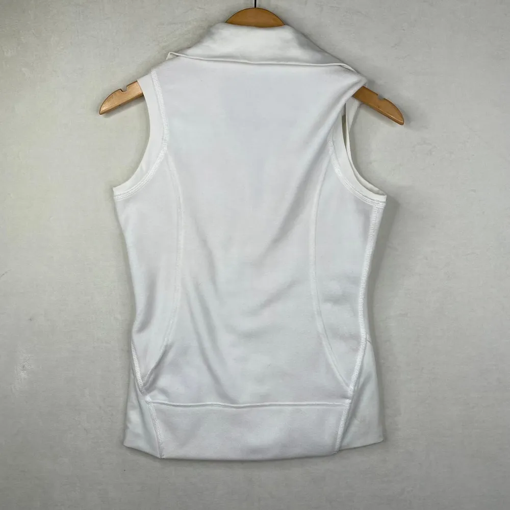 Columbia White Clemson Tigers Fuzzy Full Zip Fleece Vest Women's Size X-Small - Image 3