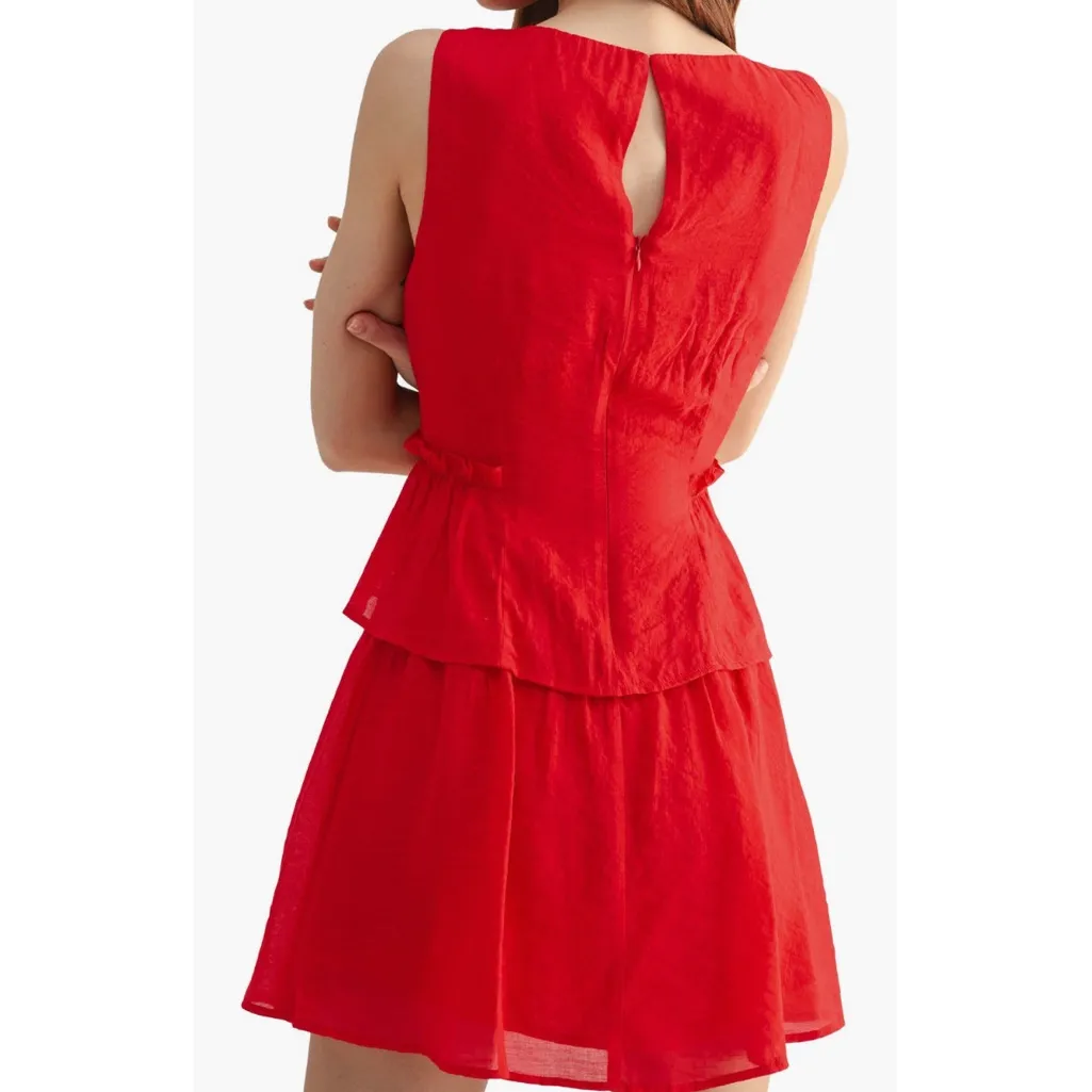 Mila Mae Sleeveless Layered Mini Dress Red Size XL - Image 3