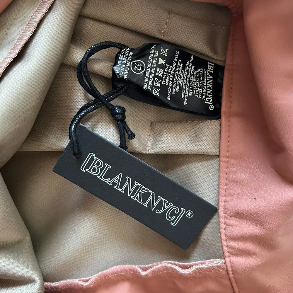 Blank NYC Chelsea High Rise Faux Leather Pleated Tapered Ankle Pants Size 32 - Image 10