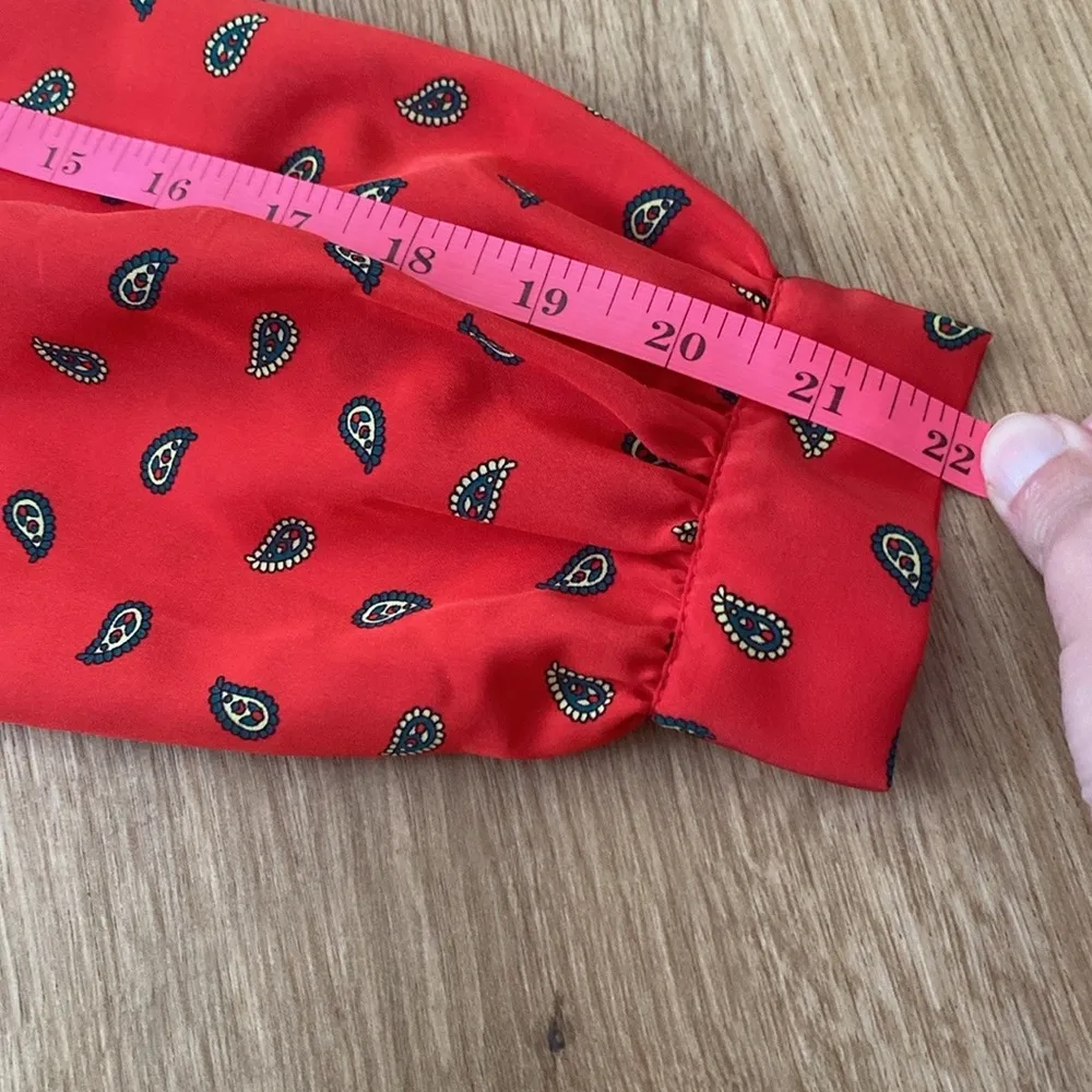 Vintage 80’s PENDLETON Country Sophisticates Red Paisley Blouse 8 M made in USA - Image 5