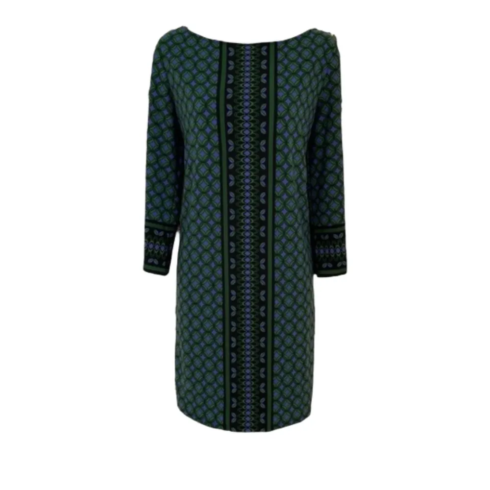 Maggy London Size 10 Woman's Green Purple Black Shift Career Work Holiday Dress - Image 3