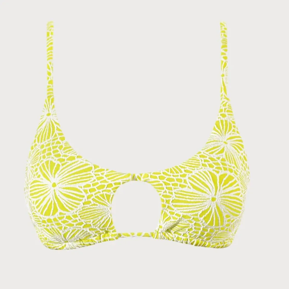 Berlook Light Green Floral Jacquard Cut Out Bikini Set Yellow - Image 5