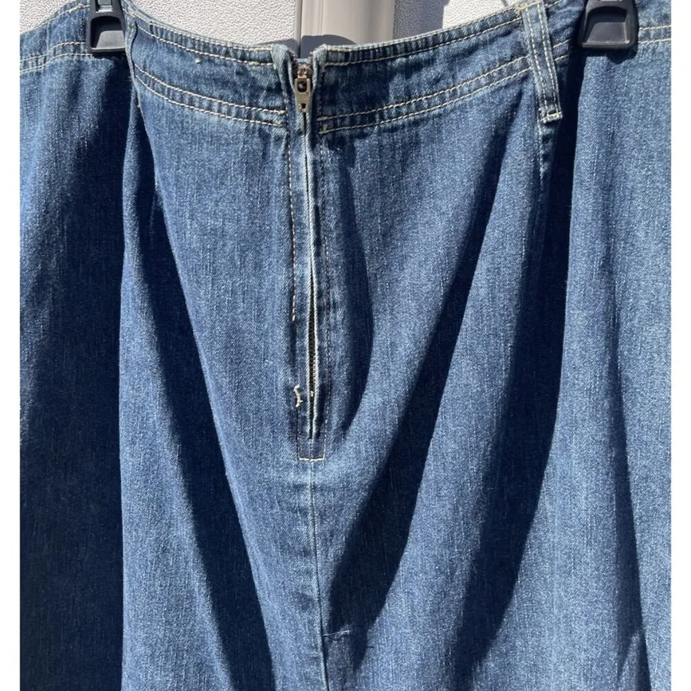 Vintage Faded Glory Denim Jean Long Skirt Women’s sz 20W Western Boho String - Image 15