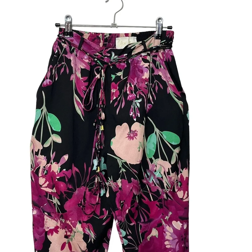 Yumi Kim Tania Floral Pull-On Pants Women’s Size XS Bohemian Hippie Beach Style - Image 2