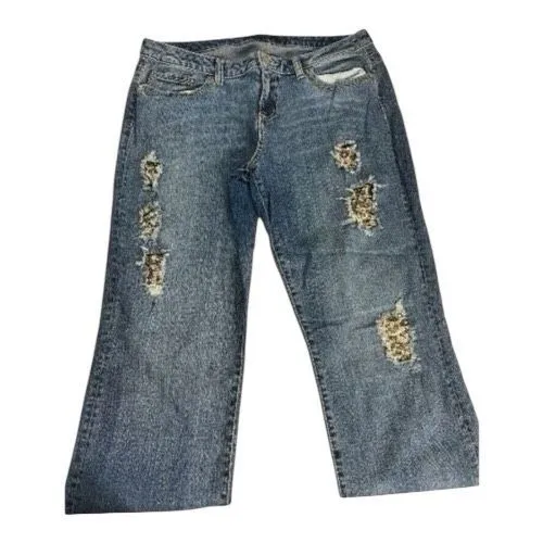Poetic Justice Shaw Boyfriend Women Jeans 30/32 Blue Gold Sparkling Sequins Size undefined - Image 2