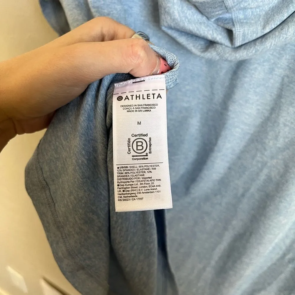 Athleta Elevate Uptempo Heathered Hoodie Sweatshirt Blue Size Small - Image 8