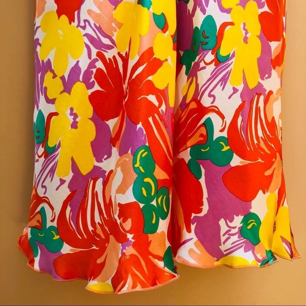 Floral Silk Midi Skirt 💥 Size 42 - Image 2