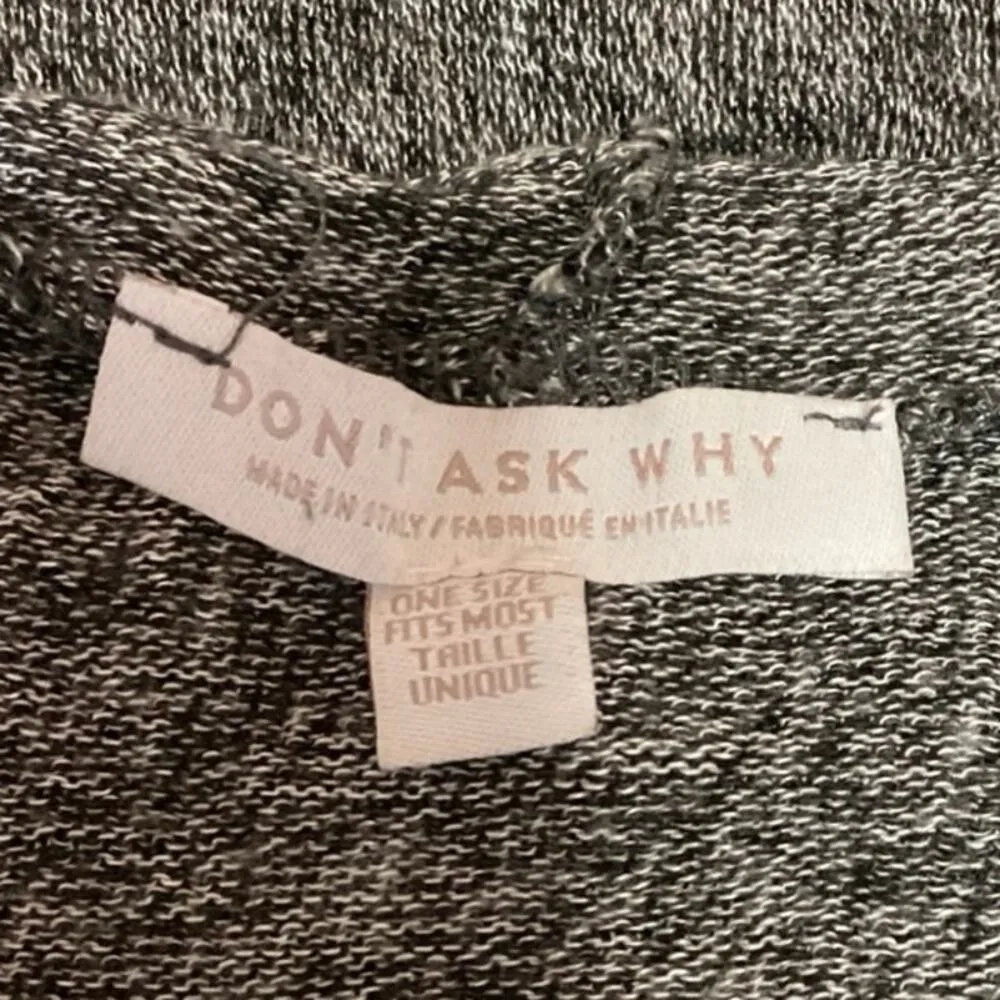 Dont Ask Why Gray Knit Open Front Long Sleeve Hoodie Hooded Cardigan Sweater - Image 4