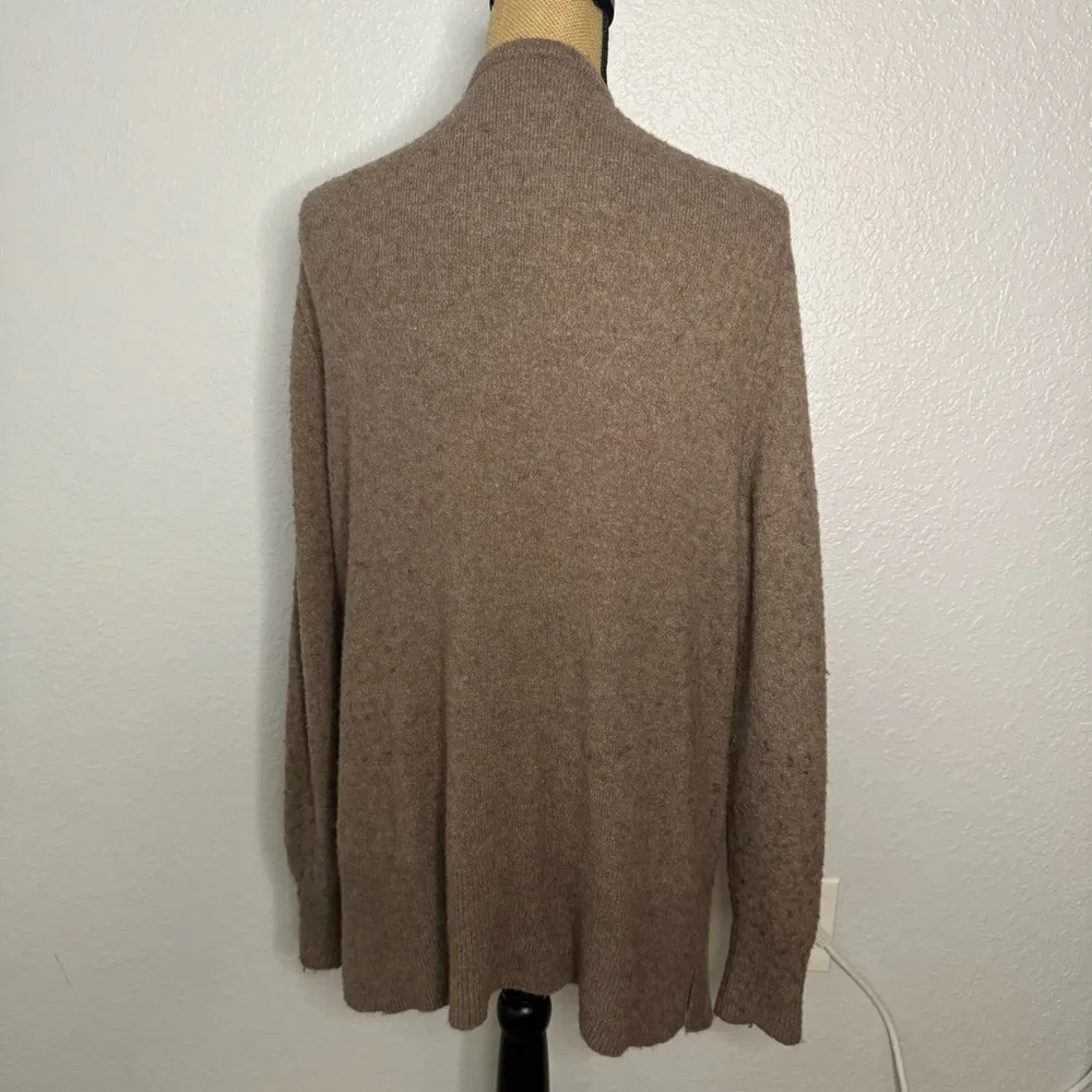 Madewell Cozy Walker Cardigan Size M Brown Wool Aplaca Long Line Pockets Casual - Image 11